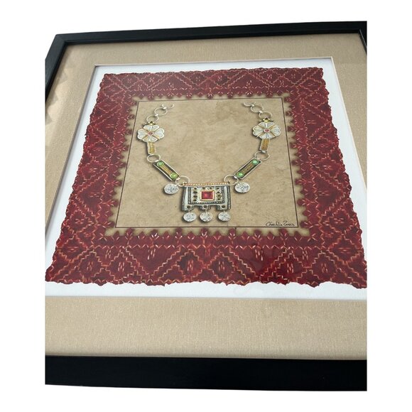Chariklia Zarris Framed Art Print – Ethnic Style Necklace Design – 21.5” - Picture 3 of 8